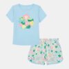 Floral Logo Infant Woven Microfiber Shorts Set