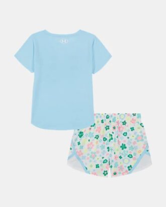 Floral Logo Infant Woven Microfiber Shorts Set