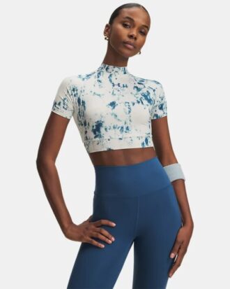 HeatGear® Printed Crop Mock Short Sleeve