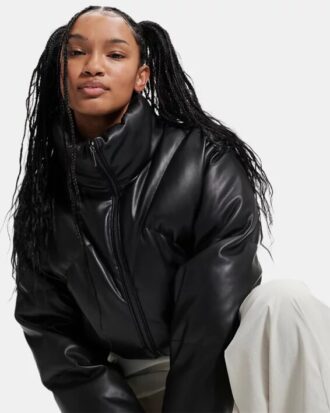 Latitude Leder-Steppjacke