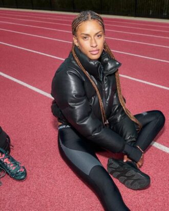 Latitude Leder-Steppjacke