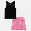 Logo Printed Stretch Little Tank & Skort Set