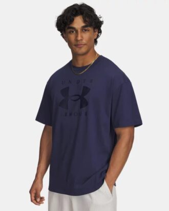 Schweres Marken-Oversize-Shirt mit kurzen Ärmeln