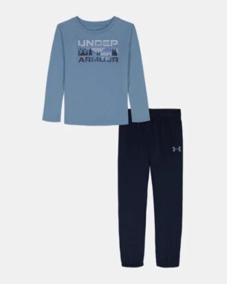 Stacked Logo Little Langarmshirt & Jogginghose Set