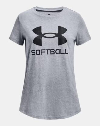 UA Softball Logo Kurzarm-Shirt für Mädchen