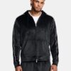 Velours-Hoodie mit durchgehendem Reißverschluss
