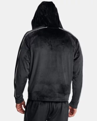 Velours-Hoodie mit durchgehendem Reißverschluss Velours-Hoodie mit durchgehendem Reißverschluss